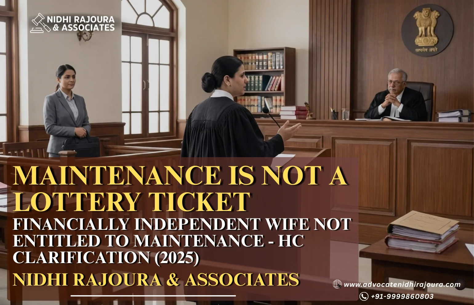 Maintenance Is Not a Lottery Ticket - Financially Independent Wife Not Entitled to Maintenance - HC Clarification (2025)