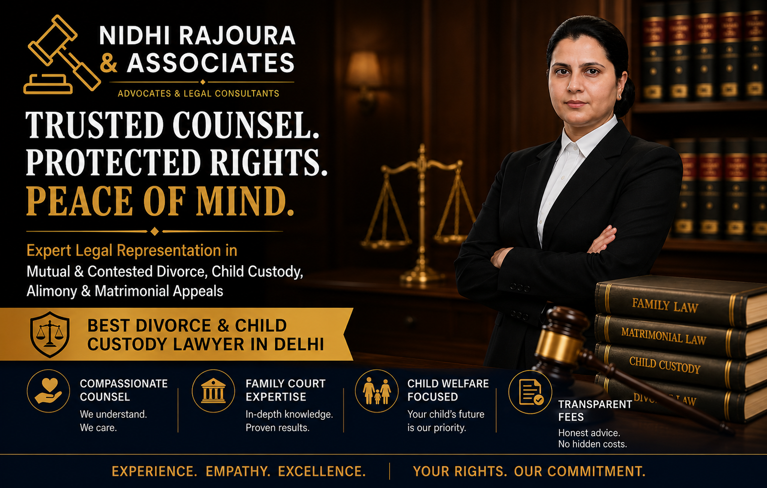 Best Divorce Lawyer in Delhi | Matrimonial & Child Custody Expert &ndash; Advocate Nidhi Rajoura